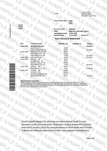 Bank of Ireland UK Statement