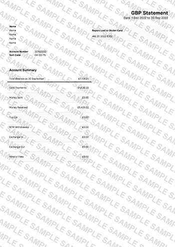 Revolut Bank Statement