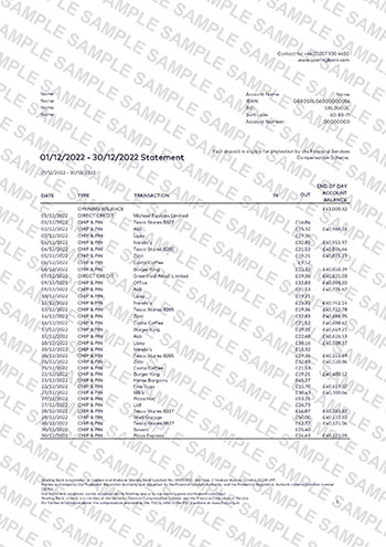 Starling Bank Statement