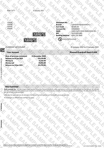 Halifax Bank Statement