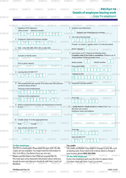 HMRC P45 Part1A