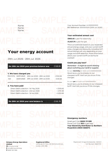 Octopus Energy Bill