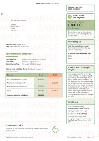 Scottish Power Utility Bill