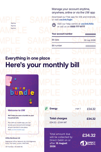 Utility Warehouse Bill
