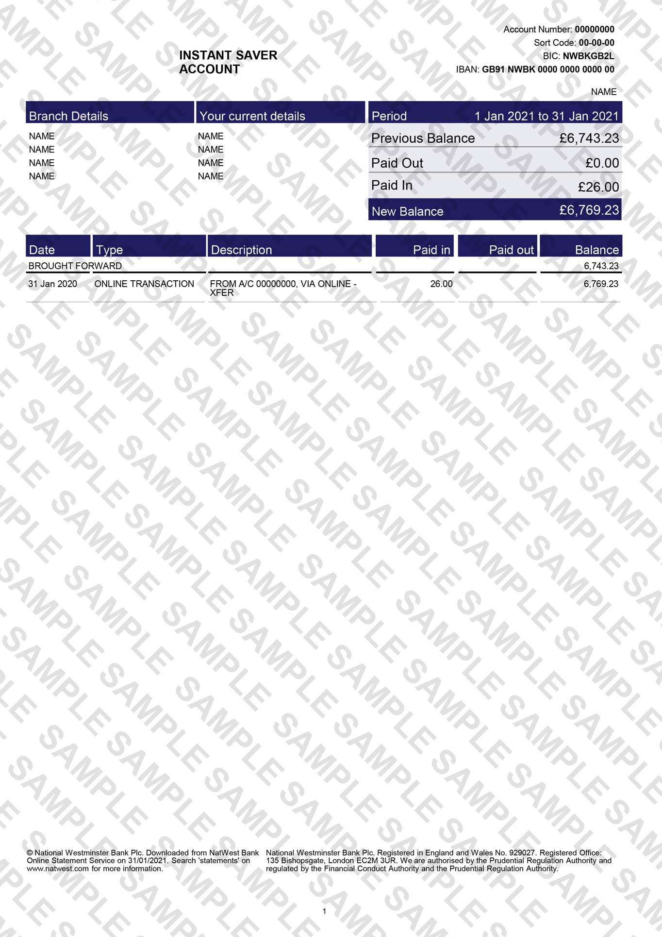 Replica Document Templates | Replacement Statements & Bills